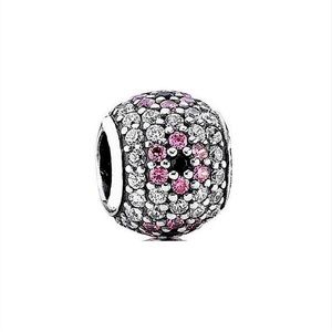 Pandora s925 Sterling Silver Pink Shimmering Blossom Bead pendant